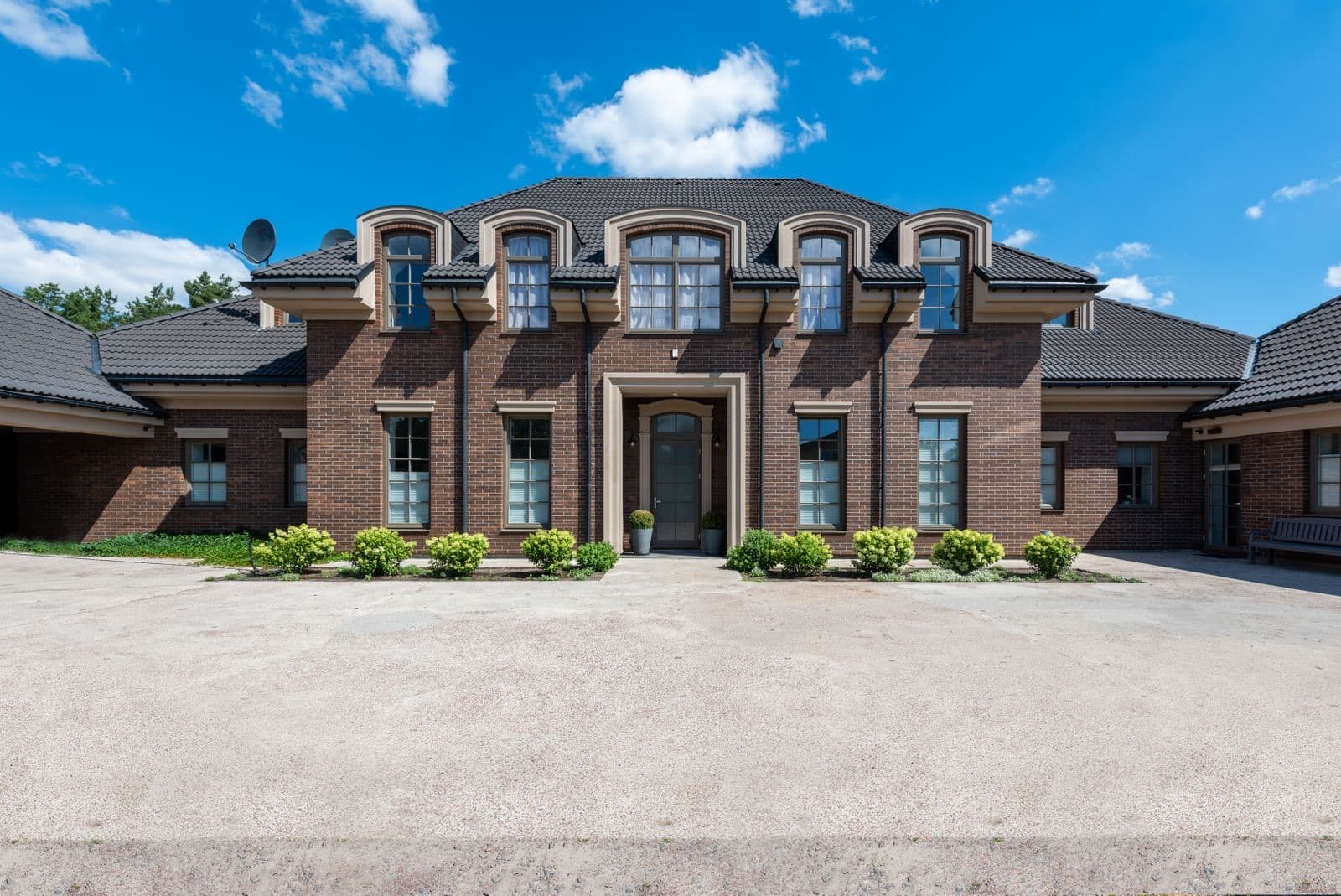 Two-story house exterior with classic architecture